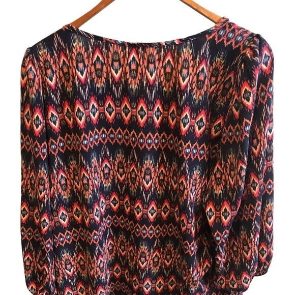 Cool Melon 3/4 Sleeve Blouse with Aztec Print - Picture 4 of 6